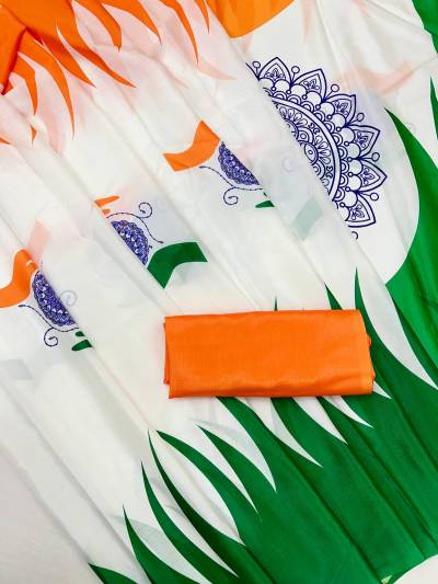 15 AUGUST SPECIAL BY AASHAPURA SAREE DESIGNER CHINON SILK SAREE WHOLESALER IN INDIA